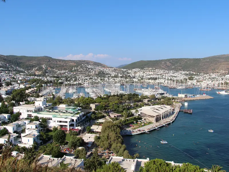 Bodrum marina and hillside homes