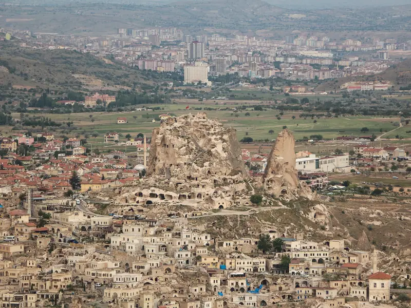 Uçhisar village from the air