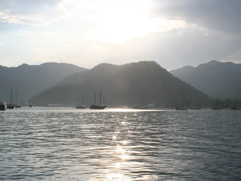 Göcek marina at dusk